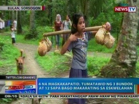NTG: 4 na magkakapatid sa Sorsogon, tumatawid ng 3 bundok at 12 sapa bago makarating sa eskwelahan