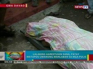 BP: Lalaking aarestuhin sana sa Davao,   patay nang manlaban sa mga pulis
