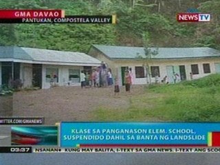 BP: Klase sa Panganason Elem. School sa   ComVal, suspendido dahil sa banta ng   landslide
