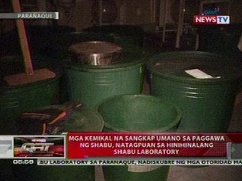 QRT: Mga kemikal sa sangkap sa paggawa ng shabu, natagpuan sa shabu lab sa Parañaque