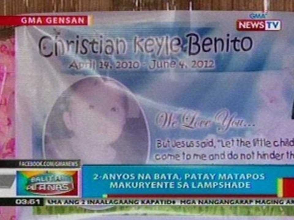 BP: 2-anyos na bata sa GenSan, patay nang   makuryente sa lampshade