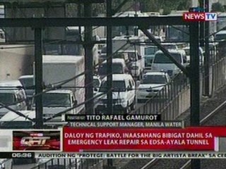 QRT: Daloy ng trapiko, inaasahang bibigat   dahil sa emergency leak repair sa   EDSA-Ayala tunnel