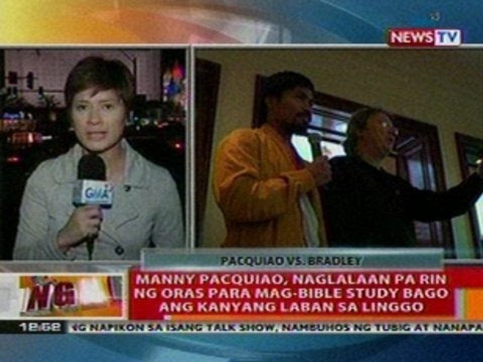 BT: Pacman, naglalaan pa rin ng oras para   mag-Bible study bago ang laban sa   linggo