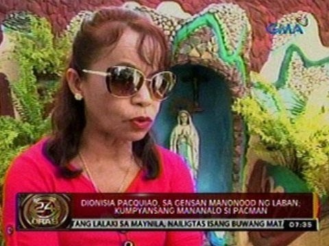 24 Oras: Mommy Dionisia, sa Gensan, manonood ng laban; Kumyansang mananalo si Pacman