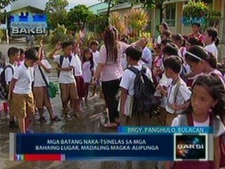 Saksi: Mga batang naka-tsinelas sa mga bahaing lugar, madaling magka-alipunga