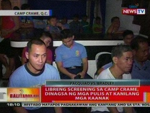 BT: Libreng screening ng Pacquiao-Bradley sa Camp Crame, dinagsa ng mga pulis at kanilang mga kaanak