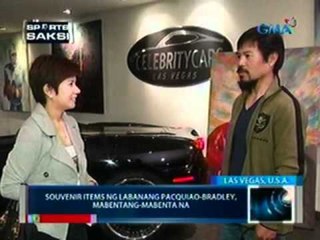 Saksi: Souvenir items ng labanang   Pacquiao-Bradley,   mabentang-mabenta na