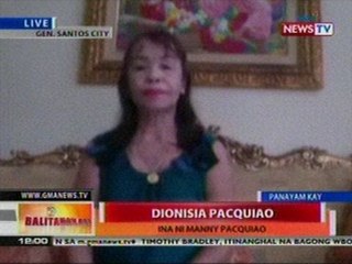 BT:  Live na panayam kay Mommy D tungkol sa   laban ni Manny