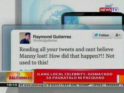 BT: Ilang local celebrity, dismayado sa pagkatalo ni Pacquiao