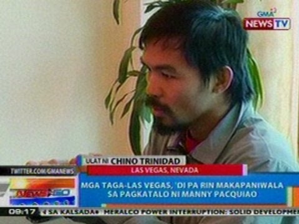 NTG: Mga taga-Las Vegas, 'di pa rin makapaniwala sa pagkatalo ni Manny Pacquiao