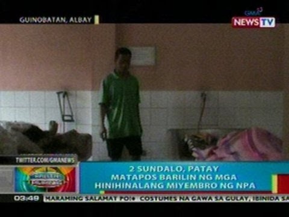 BP: 2 sundalo sa Albay, patay nang barilin   ng mga miyembro ng NPA