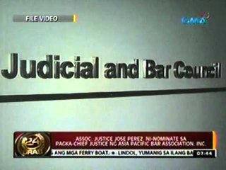 Assoc. Justice Jose Perez, ni-nominate sa pagka-chief justice ng Asia Pacific Bar Association, Inc.