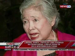 SONA: Liberal party, patuloy ang pagbuo ng senatorial lineup para sa 2013 midterm elections