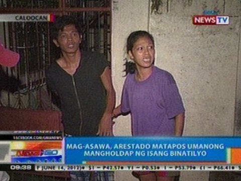 NTG: Mag-asawa, arestado matapos umanong mangholdap ng isang binatilyo sa Caloocan