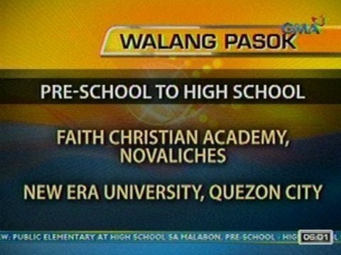 UB: Alamin ang mga eskwelahan na walang pasok ngayong araw