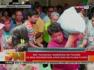 BT: Rep. Pacquiao, namahagi ng tulong sa mga residenteng apektado ng flash flood sa Sarangani