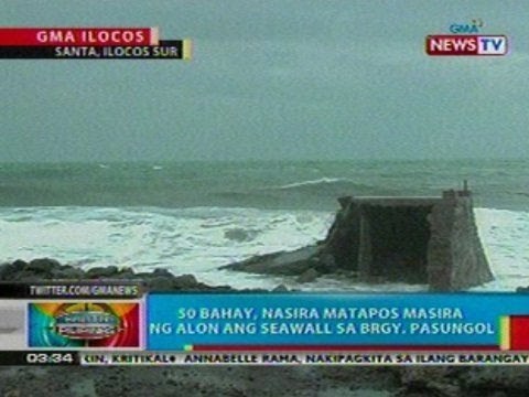 BP: 50 bahay sa Ilocos Sur, nasira nang masira ng alon ang seawall sa Brgy. Pasungol