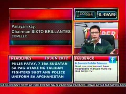 DB: Panayam kay Chairman Sixto Brillantes ng COMELEC