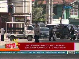 UB: Sec. Robredo: Maayos ang lagay ng Jordanian journalist at 2 pinoy crew
