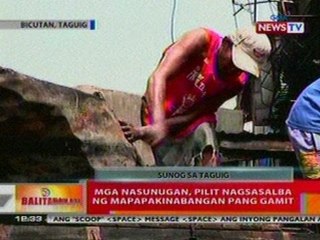 BT: Mga nasunugan sa Taguig, pilit nagsasalba ng mapapakinabangan pang gamit