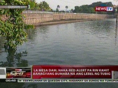 QRT: La Mesa dam, naka-red alert pa rin kahit bahagyang bumaba na ang lebel ng tubig