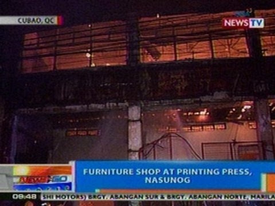 NTG: Furniture shop at printing press sa Cubao, QC, nasunog