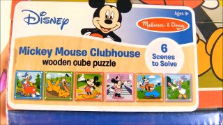 MICKEY MOUSE CLUBHOUSE! Wooden Cube Puzzle  Disney Junior Learning Toys for Kids