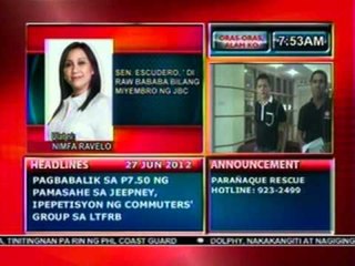 DB: Sen Escudero, 'di raw bababa bilang miyembro ng JBC