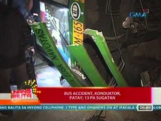 UB: Bus accident, konduktor patay; 13 pa sugatan (Q.C.)