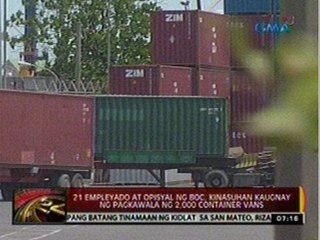 24 Oras: 21 empleyado at opisyal ng BOC, kinasuhan kaugnay ng pagkawala ng 2,000 container vans