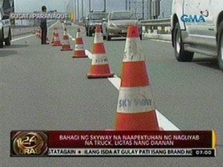 24 Oras: Bahagi ng skyway na   naapektuhan ng nagliyab na truck,   ligtas nang daanan