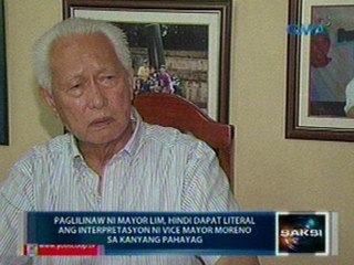 Paglilinaw ni Mayor Lim, 'di dapat literal ang interpretasyon ni  Isko sa kanyang pahayag