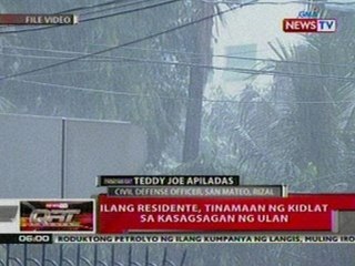 QRT: Ilang residente, tinamaan ng kidlat sa kasagsagan ng ulan sa San Mateo, Rizal