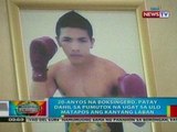 BP: 20-anyos na boksingero sa Davao, patay dahil sa pumutok na ugat sa ulo matapos ang laban