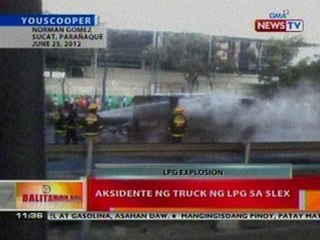 BT: Aksidente ng truck ng LPG sa SLEX, nakunan ng youscoopers