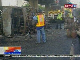NTG: Truck sa Parañaque, naaksidente; mga LPG tank na karga nito, sumabog