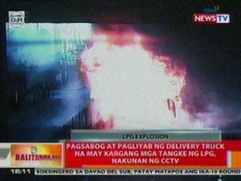 BT: Pagsabog at pagliyab ng delivery truck na may kargang tangke ng LPG sa SLEX, nakunan ng cctv