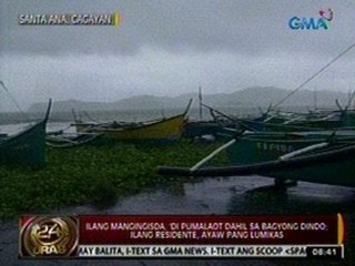 Tải video: 24 Oras: Ilang mangingisda, 'di pumalaot dahil sa bagyong Dindo; ilang residente, ayaw pang lumikas