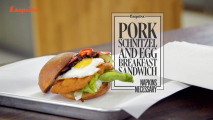 Start any day of the week with a pork schnitzel and egg breakfast sandwich