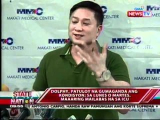 SONA: Dolphy, patuloy na gumaganda ang kondisyon
