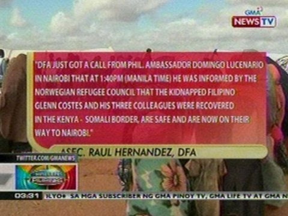 BP: Pilipinong na-kidnap sa Kenya, nailigtas na