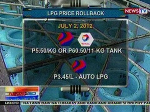 NTG: Ilang oil firms, nagpatupad ng rollback sa kanilang LPG