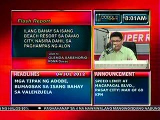 DB: Ilang bahay sa isang beach resort sa Davao city, nasira dahil sa paghampas ng alon