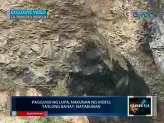 Saksi: Pagguho ng lupa sa Benguet, nakunan ng video; 3 bahay, natabunan