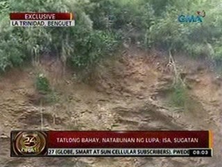 24 Oras: 3 bahay sa Benguet, natabunan ng lupa; 1, sugatan