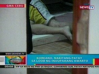 BP: Koreano sa Cebu, nakitang patay sa loob ng inuupahang kwarto