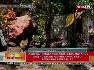 BT: Pamilya sa Rizal, himalang nakaligtas nang mabagsakan ng malaking bato ang bahay