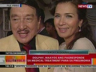 BT:  Dolphy, maayos ang pagresponde sa medical treatment para sa pneumonia