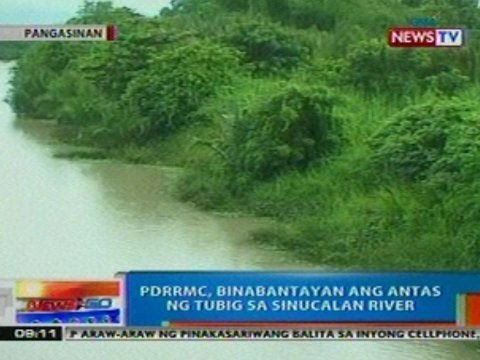 NTG: PDRRMC, binabantayan ang antas ng tubig sa Sinucalan river sa Pangasinan