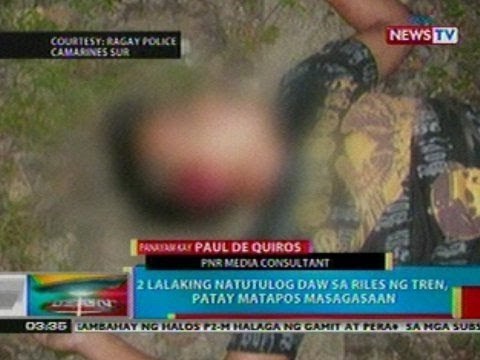 BP: 2 lalaking natutulog sa riles ng tren sa CamSur, patay nang masagasaan